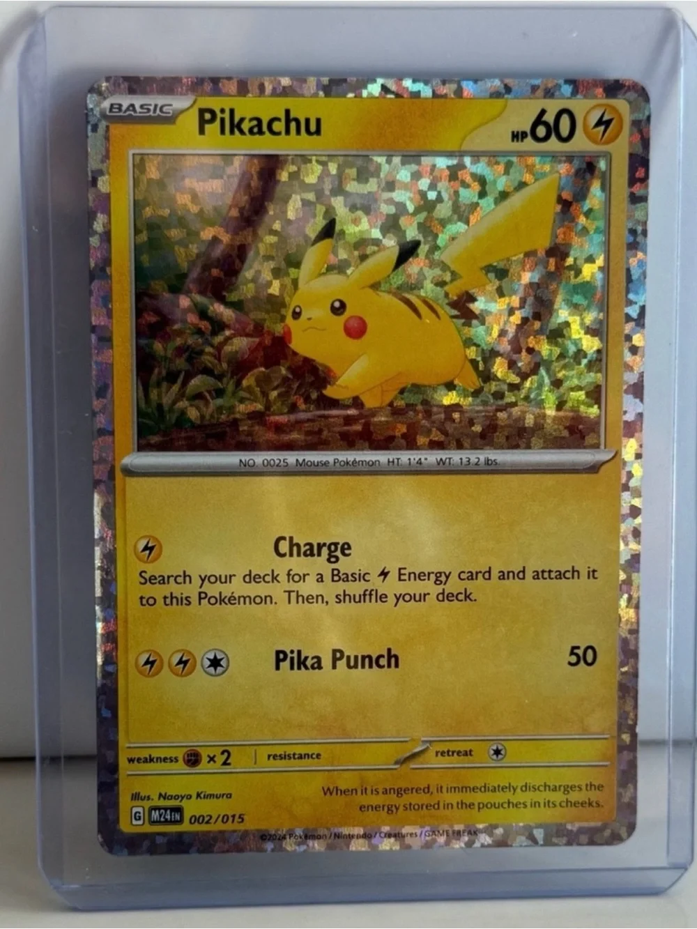 Pikachu 002/015 McDonald's 2024 Holo Pokémon Card - Rare Chase